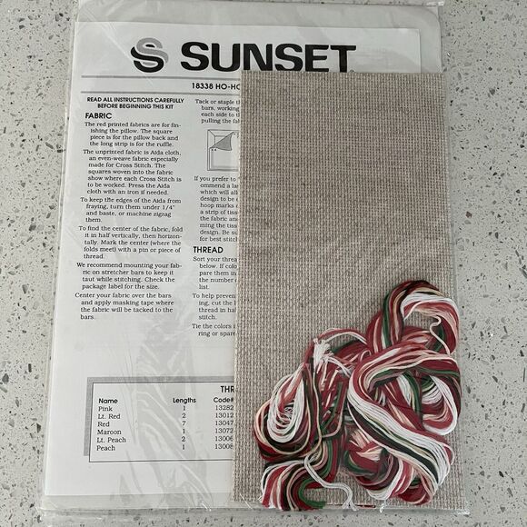 Ho-Ho Santa Pillow Sunset Counted Cross Stitch Kit Size 8" X 8" 1992 New Vintage - Picture 4 of 5